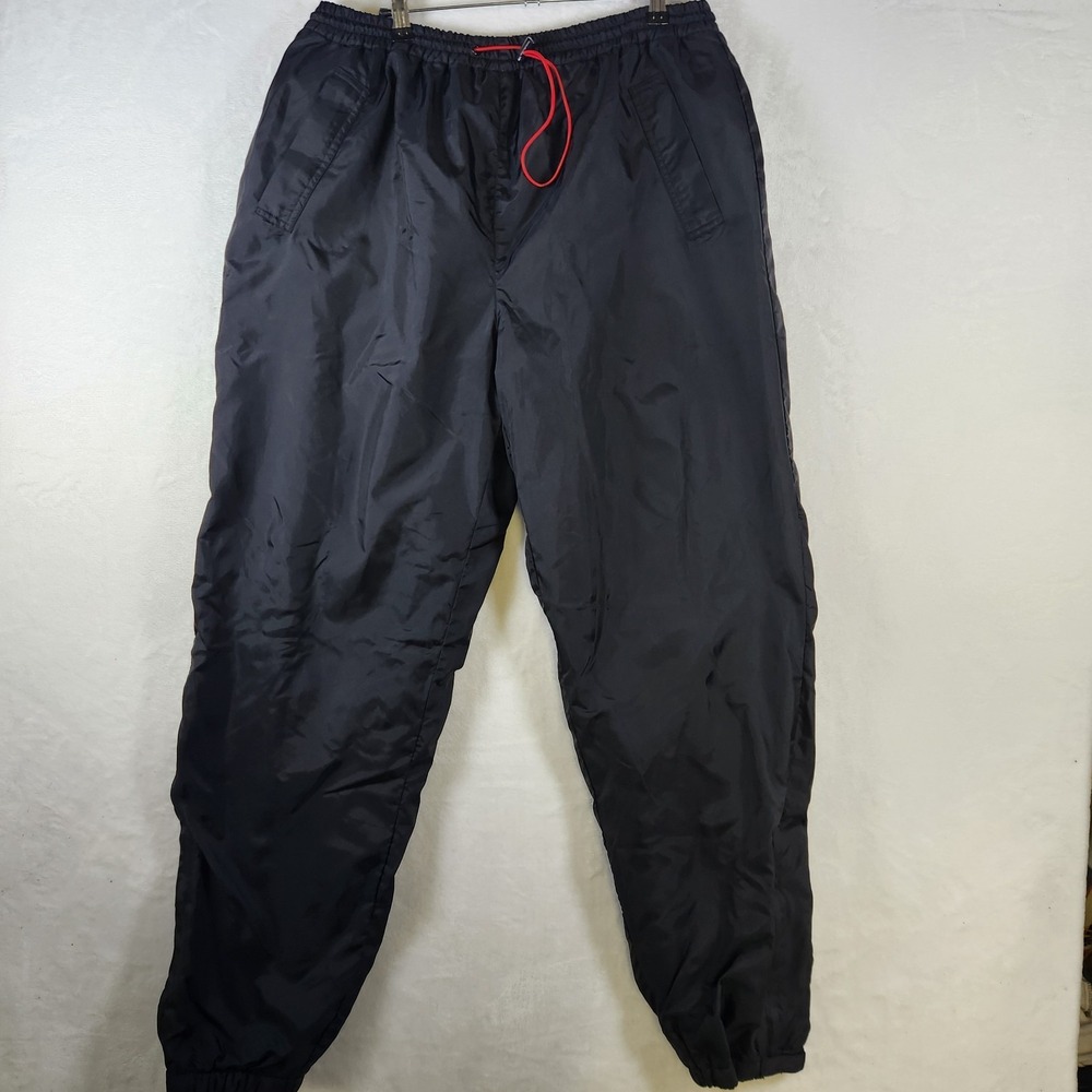 Vtg Marlboro Unlimited Windbreaker Pants Black Red Lined Nylon Track Joggers XL